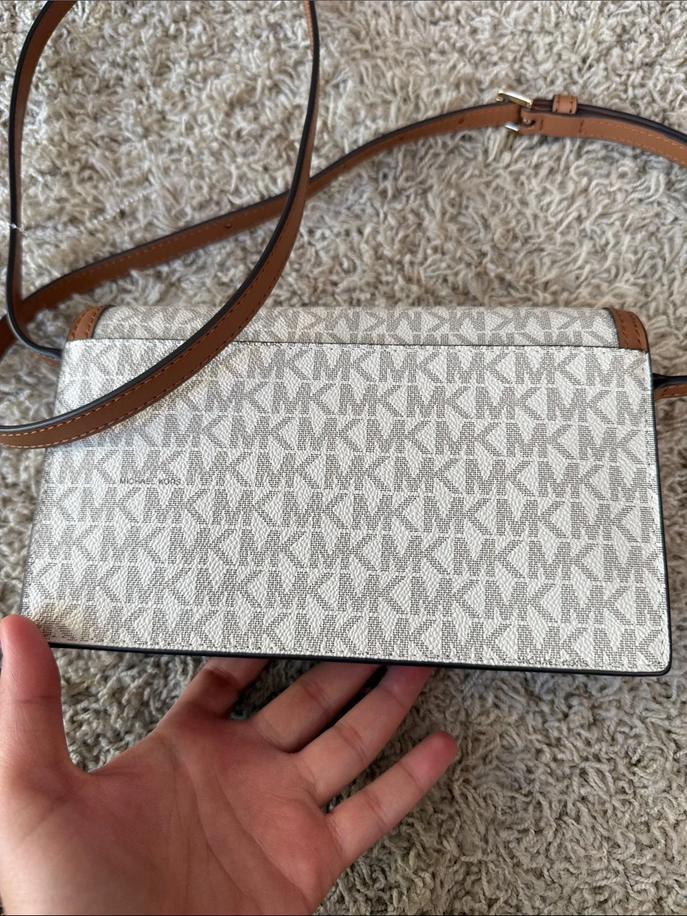 Micheal Kors Marlowe Medium Signature Logo Crossbody Bag